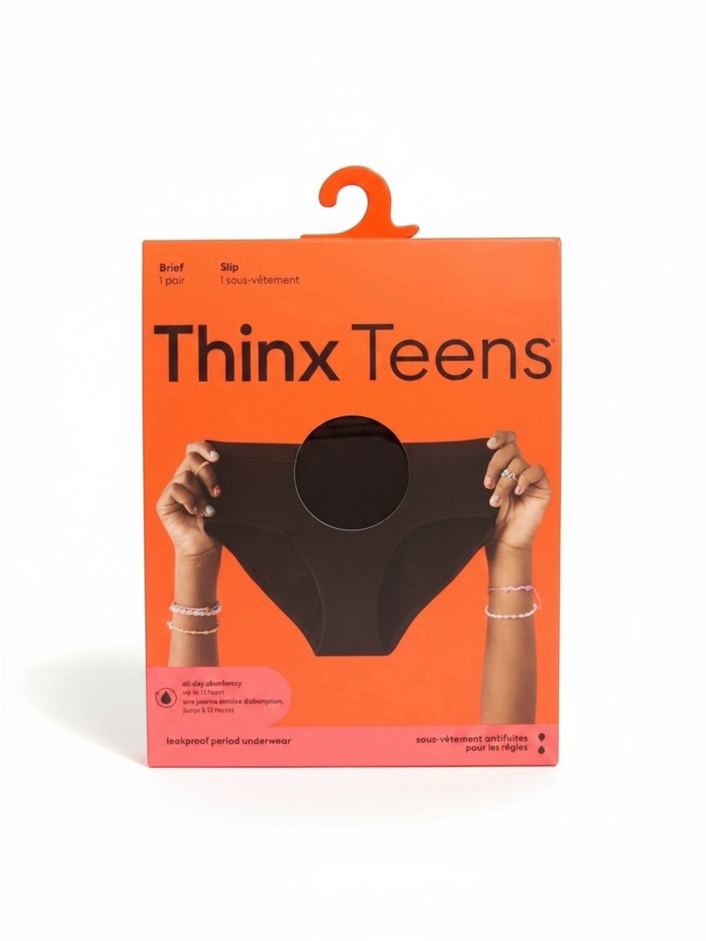Thinx Teens Leakproof Period Underwear Brief Black | Choose Size M, L, or XL